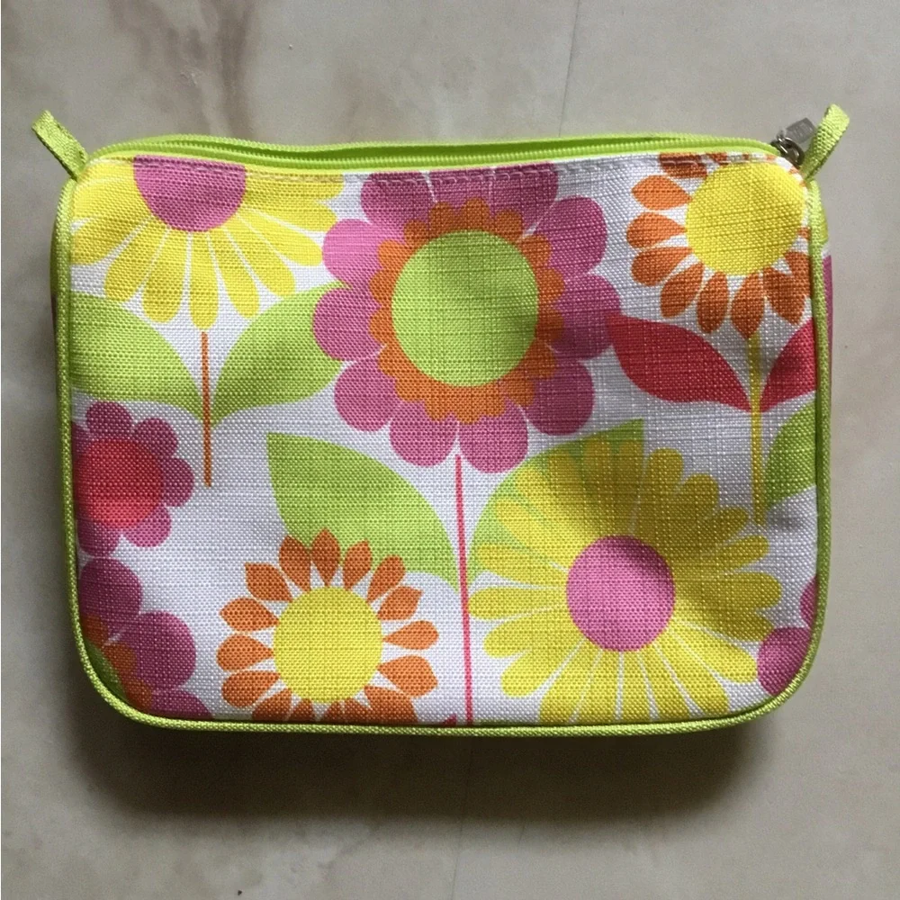 Clinique Pink Green Floral Cosmetic Bag Set